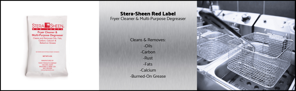 Stera-Sheen Red Label Boil Out Fryer Cleaner – 12x 6oz Packets
