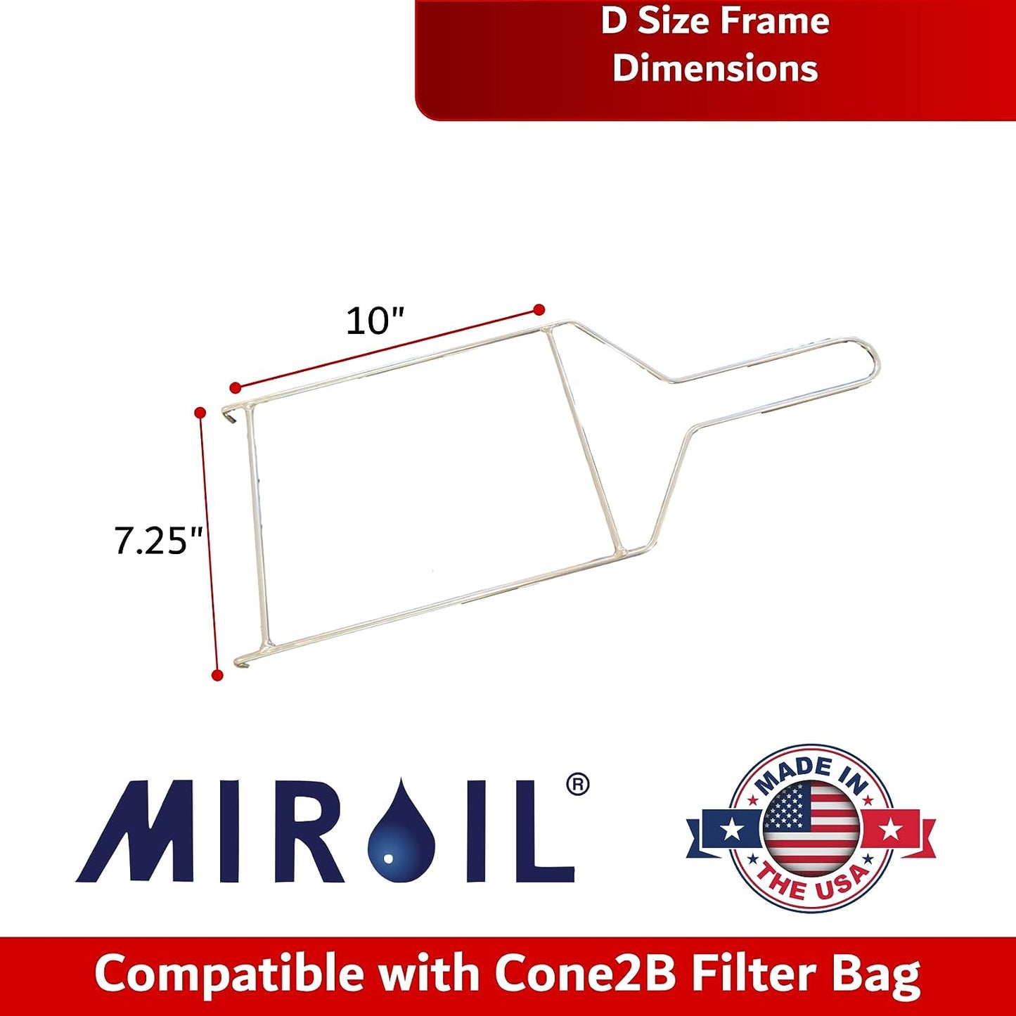 MirOil 02742 Combination CONE2B Filter Bag with D Size Frame