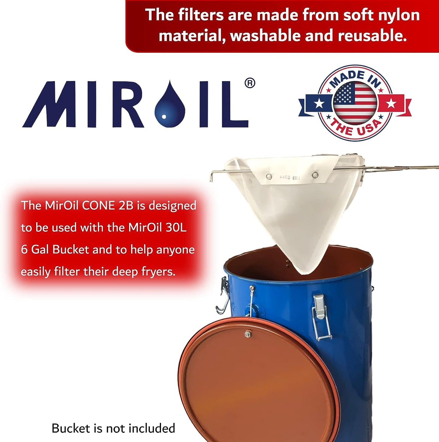 MirOil 02742 Combination CONE2B Filter Bag with D Size Frame
