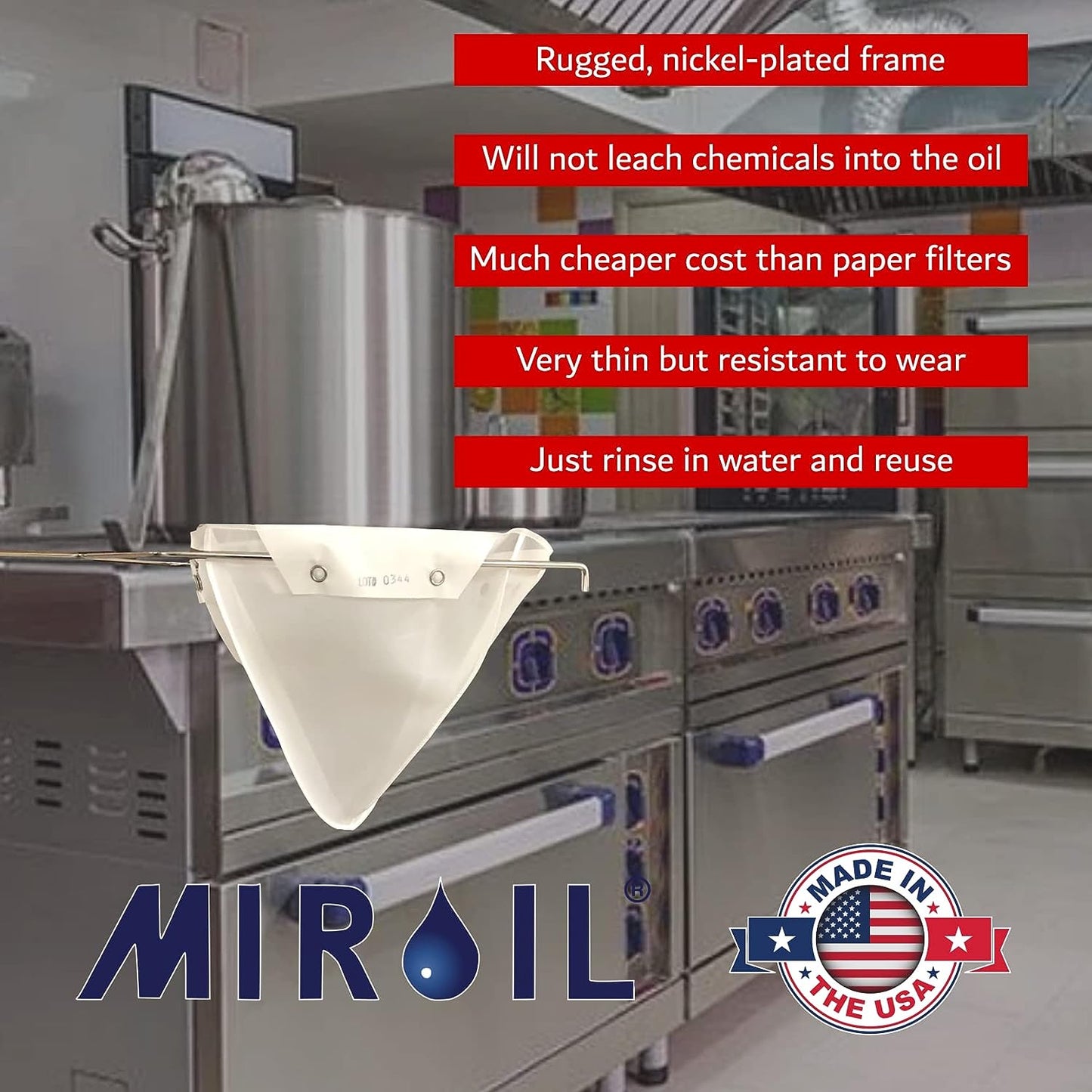 MirOil 02742 Combination CONE2B Filter Bag with D Size Frame