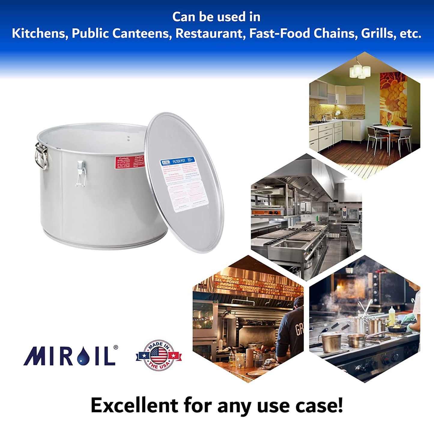 Miroil Grease Bucket / Filter Pot With Lid 02060 – 60L 7 Gallon