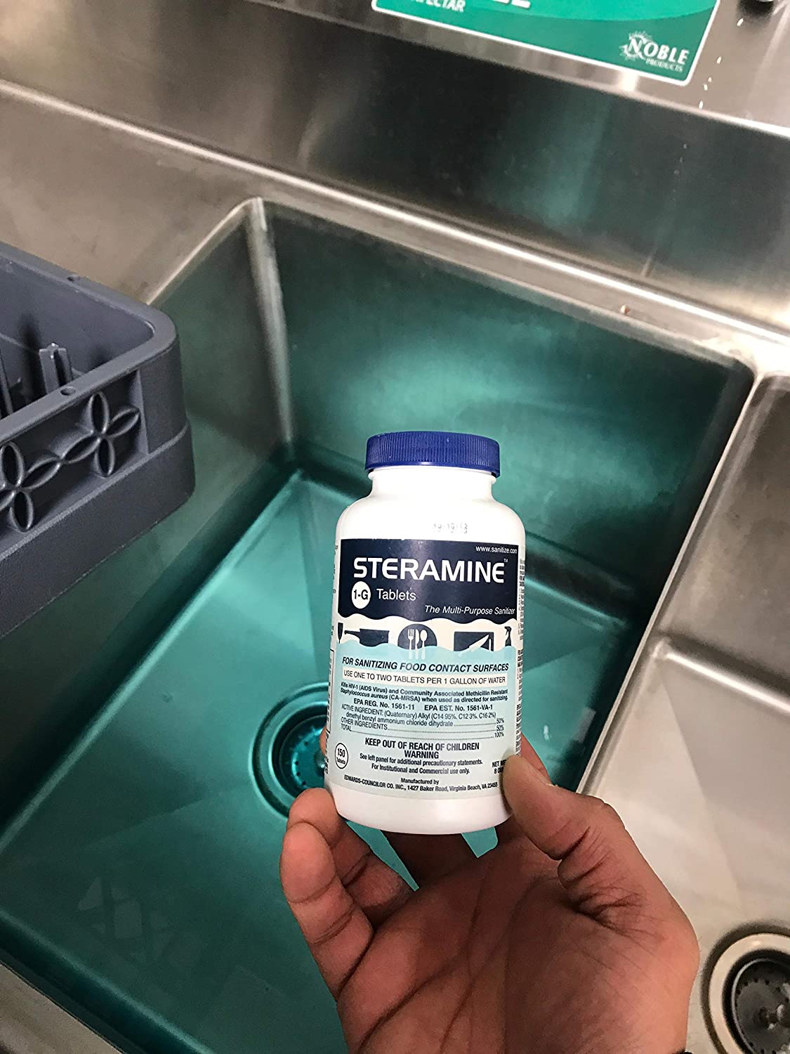 Steramine Quaternary Sanitizing Tablets – 1x 150 Count Bottle
