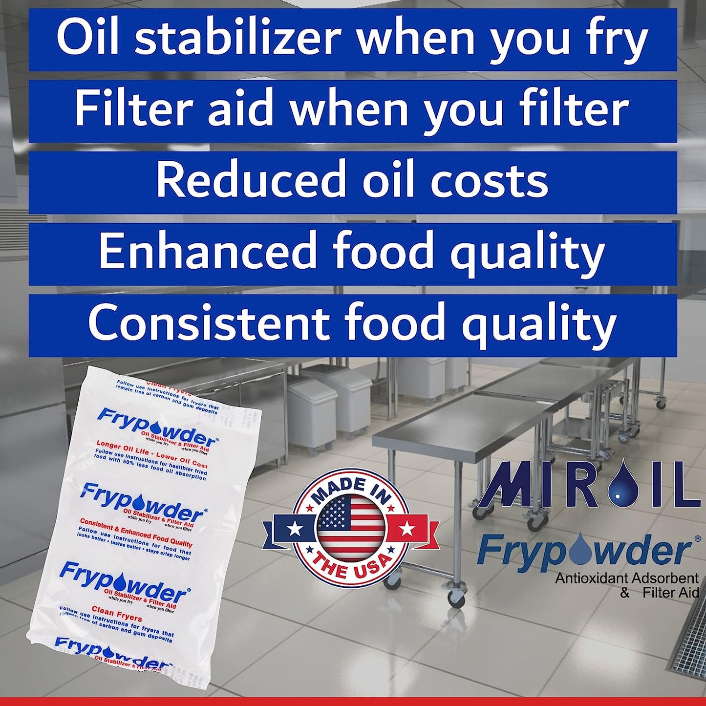 MirOil P100 FryPowder Oil Stabilizer – 90x 160ml C Size Packs