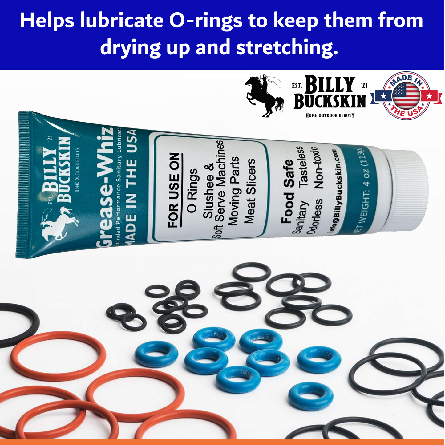 Billy Buckskin Co Silicone Grease Food Grade Machine Lube – 4x 4oz Tube