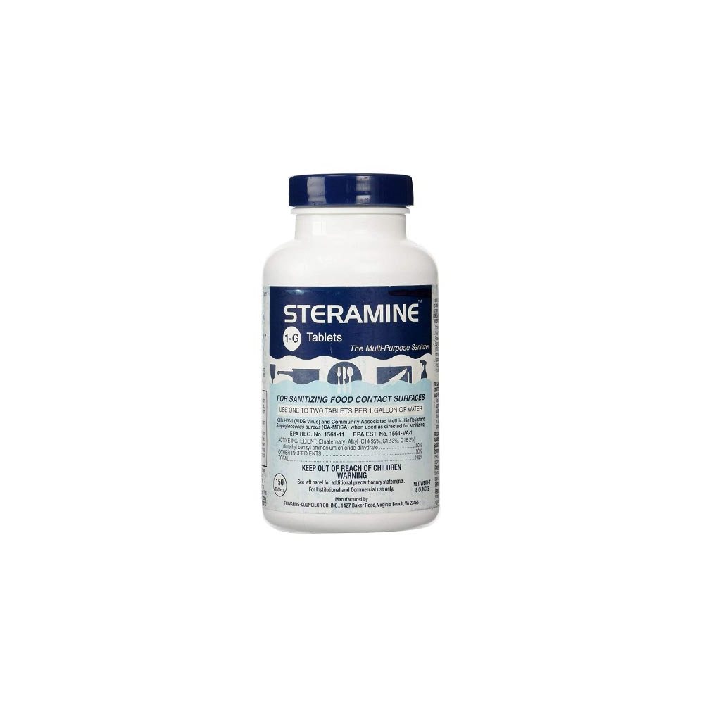 Steramine Quaternary Sanitizing Tablets – 2x 150 Count Bottle