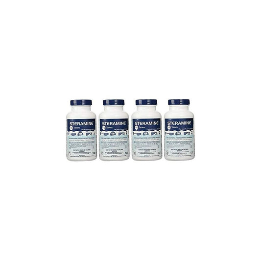 Steramine Quaternary Sanitizing Tablets – 4x 150 Count Bottle