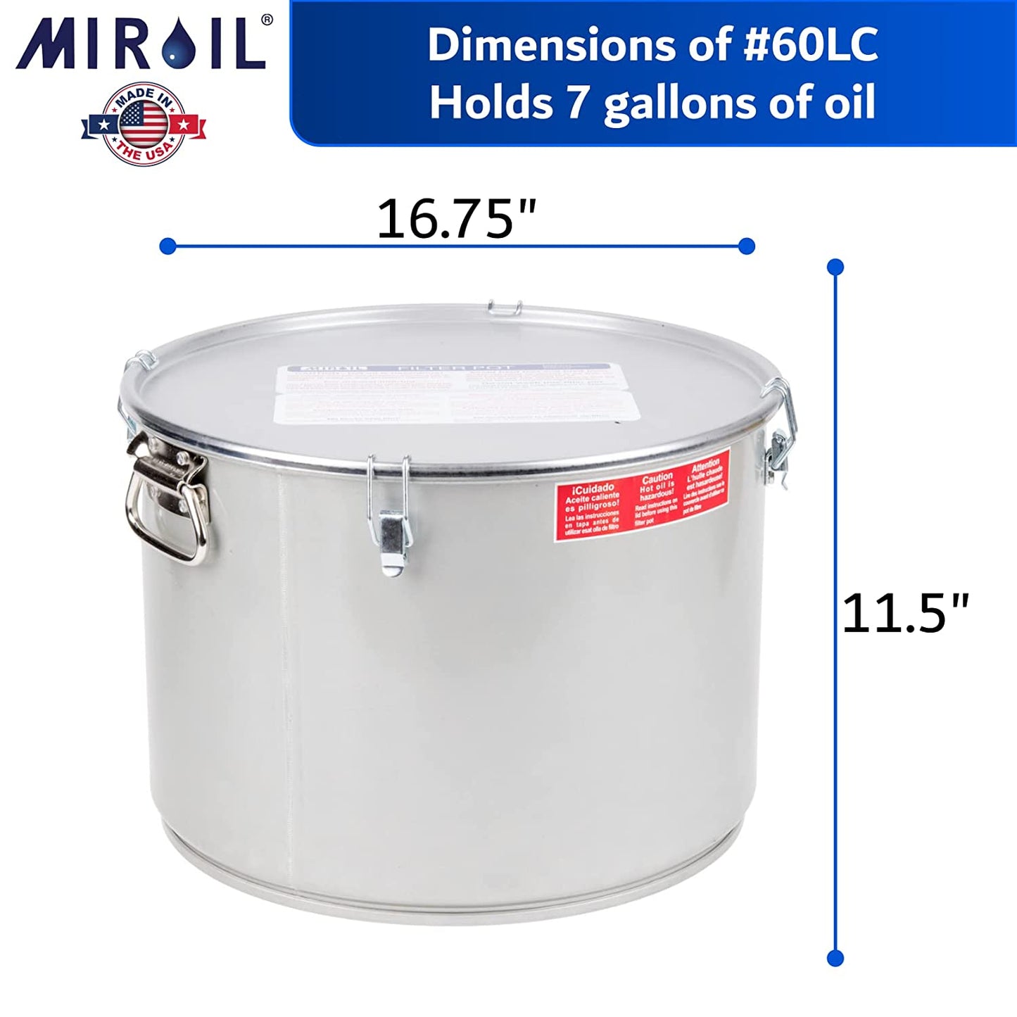 Miroil Grease Bucket / Filter Pot With Lid 02060 – 60L 7 Gallon