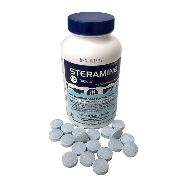 Steramine Quaternary Sanitizing Tablets – 2x 150 Count Bottle